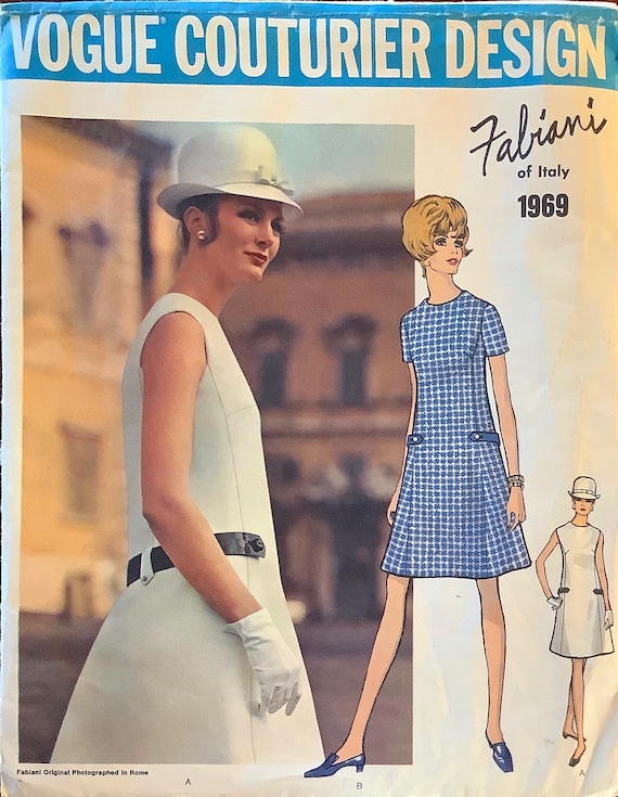 navy blue dress for baby girl Vogue 1969 1960s FABIANI Misses Couturiera Line DRESS Pattern Jewel  Neckline Womens Vintage Sewing Pattern Size 12 Bust 34 UNCUT