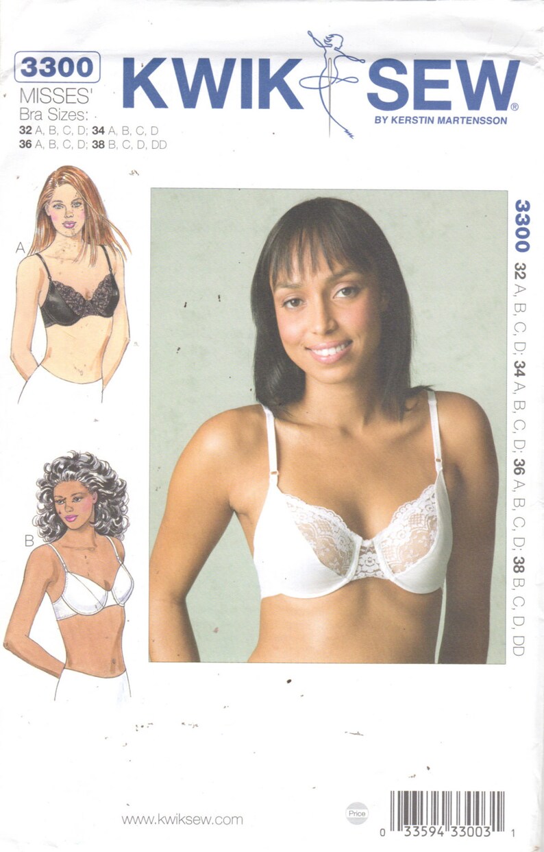 Kwik Sew 3300 Misses Underwire Bra Pattern Lingerie Womens -1407