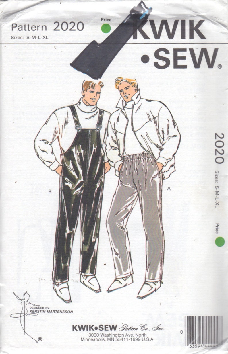Kwik Sew 2020 Mens Rain and Ski Pants Pattern Size S XL Waist 28 42 Adult Vintage Sewing Pattern UNCUT image 1