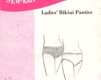 Nähen von Stretch Knit N 213 1960er Jahre Misses Dessous Muster Bikinihöschen Muster Womens Vintage Nähen Muster Größe 4 5 6 Taille 24-27 ungeschnitten
