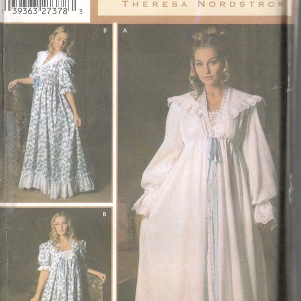 Simplicity 5188 Womens Designer Victorian Nightgown and Robe Pattern Theresa Nordstrom Sewing Pattern Size XS S M Or L Xl UNCUT