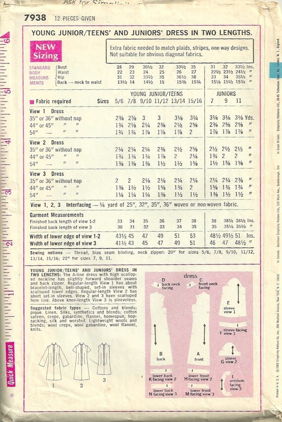 Amazon.com: Simplicity Pattern 9713 Misses Puritan