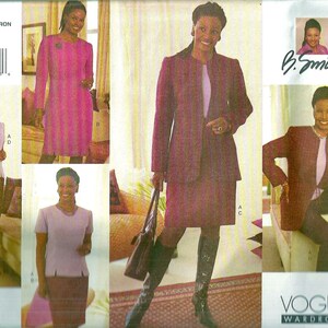 May include: A sewing pattern for a women's suit with a jacket and skirt. The pattern is from Vogue and is for sizes 12-14-16. The pattern is for a suit with a jacket and skirt. The pattern is from Vogue and is for sizes 12-14-16.
