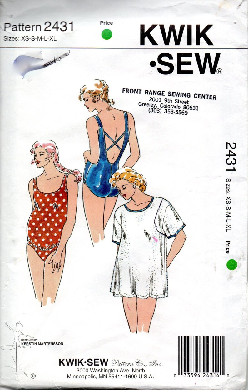 Kwik Sew 2431 Misses 1 Piece Maternity Swimsuit and Cover up Etsy