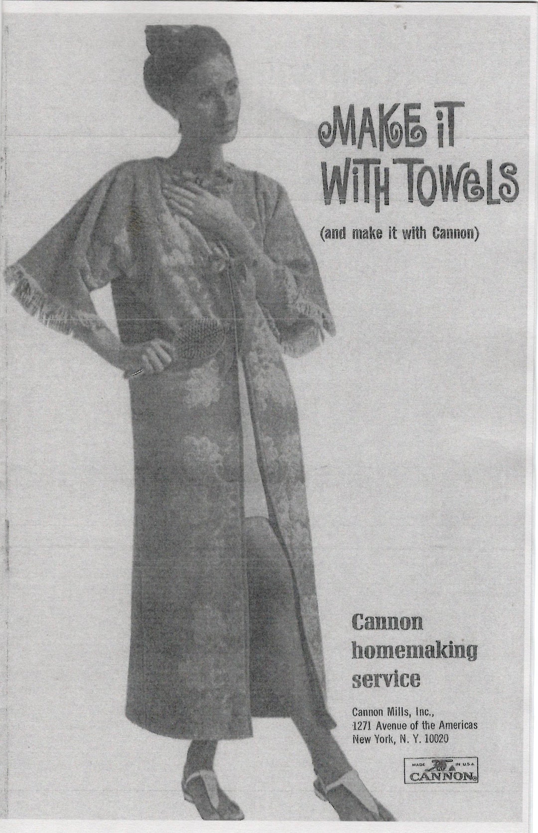 Make It With Towels Cannon Homemaking Service Booklet 1960s Terry Cloth