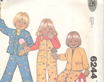 1970s McCalls 6244 Babies Toddlers Overalls and Jacket Pattern Boys Girls Vintage Sewing Pattern Size 1/2 Chest 19 or 3 Chest 22 UNCUT