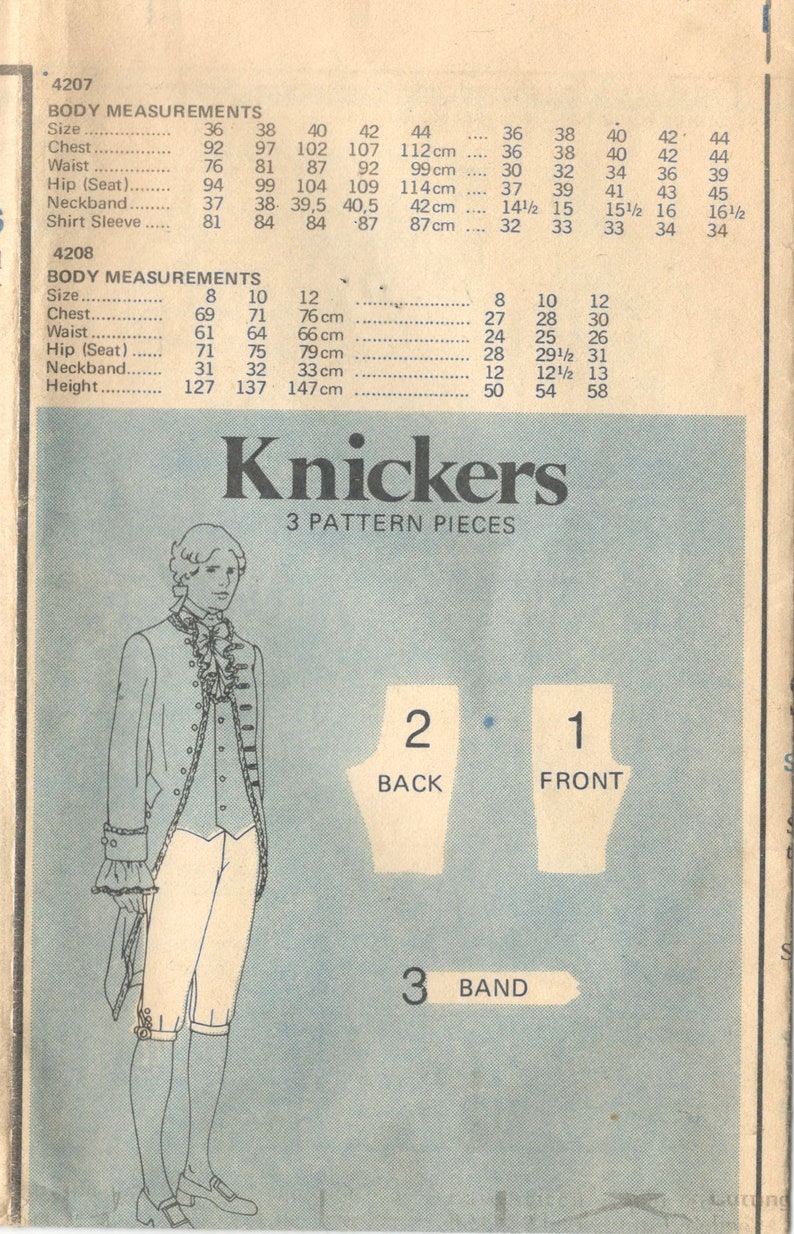 Butterick 4207 Mens 1776 Costume Pattern Bicentennial Coat Waistcoat ...