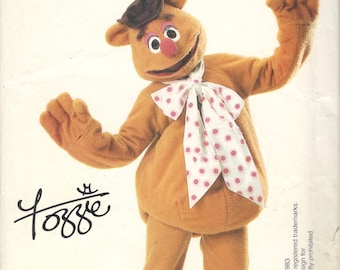 Vogue 8787 Fozzie Bear Muppet Costume Pattern Toddlers Boys Girls Vintage Sewing Pattern Size Sm Md Lg Chest 21 - 30 UNCUT