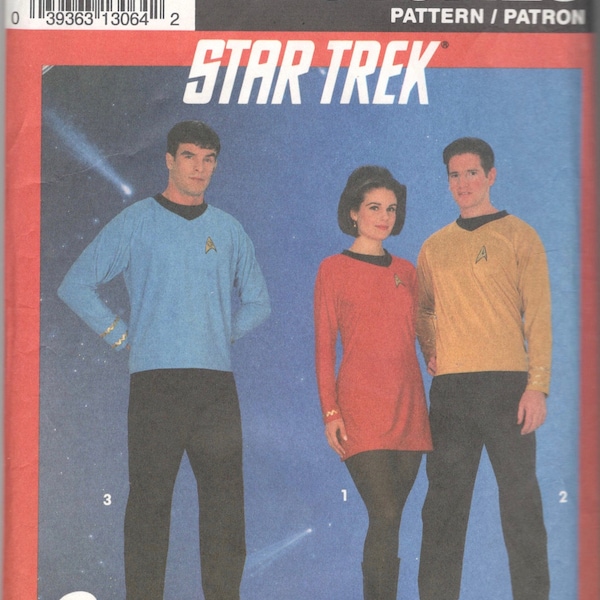 Simplicity 8028 Mens Womens Teens Star Trek Costume Pattern Dress Panties Top Pants Vintage Coplay Sewing Pattern Sizes XXS XS S M L UNCUT