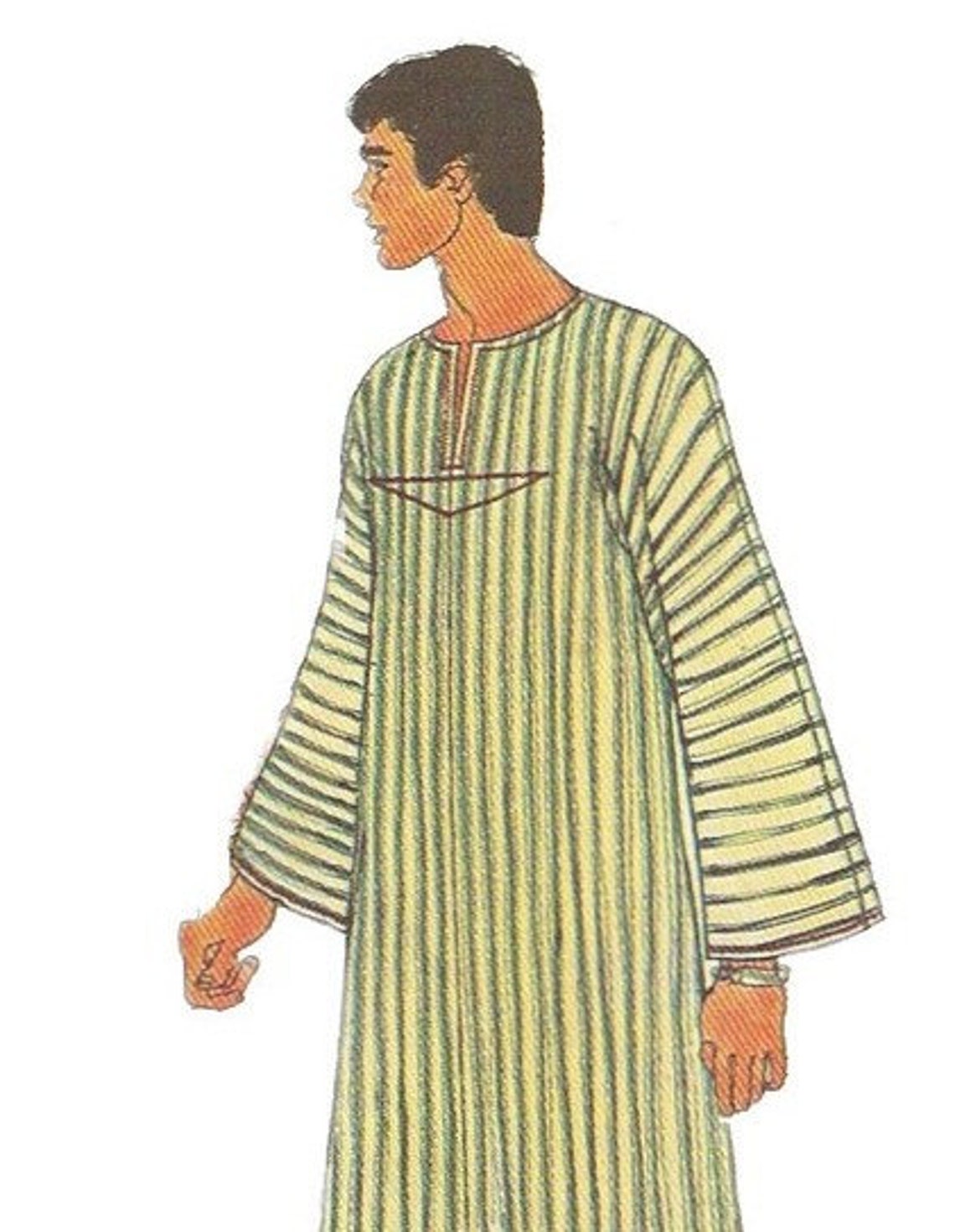 Simplicity 6695 1970s Hip Mens Caftan Pattern Simple to Sew Etsy