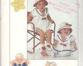 Simplicity 9537 1980s Babies Romper Jumpsuit Hat Pattern Boys Girls Made in Heaven Sewing Pattern Size 13-18 lbs 18-21 lbs 21 24 lbs UNCUT
