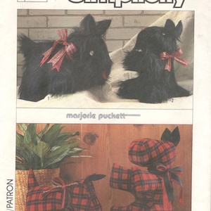 1980s Simplicity 6970 SCOTTY DOG Pattern 2 Sizes Designer Scottish Terrier VintageToy Stuffed Animal Sewing Pattern UNCUT