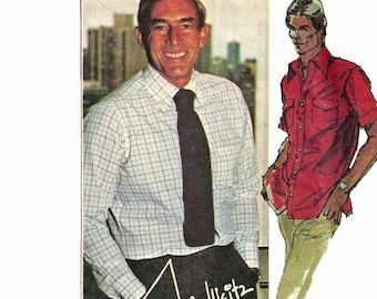 McCalls 5741 1970s Mens Shirt Pattern  John Weitz Blueprint for Dressing a Man Adult Vintage Sewing Pattern Chest 40