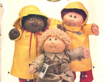 Butterick 3152 354 Cabbage Patch Kids - Modello per vestiti per bambole, impermeabile, trench, modello per cucire vestiti per bambole vintage per bambole da 16 pollici