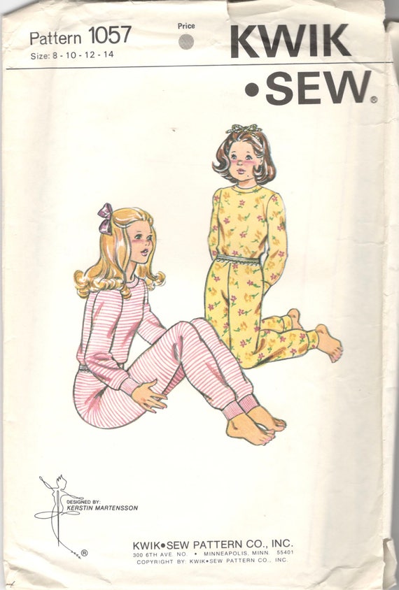 Kwik Sew 1057 1980s Girls THERMAL Underwear Pattern Long Johns