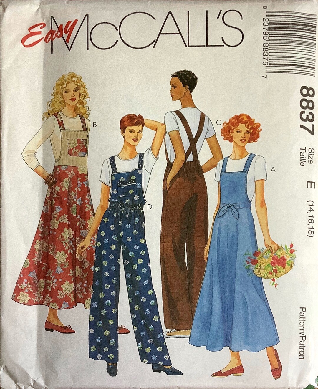 Mccalls 8837 Jumper and Jumpsuit Pattern Overalls Style Criss Cross ...