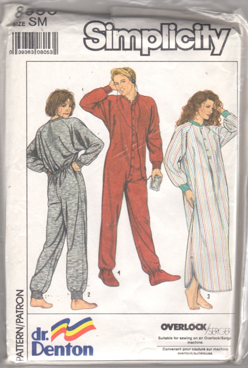 Simplicity 8958 80s Mens Womens Nightshirt Pattern Footed Drop | Etsy