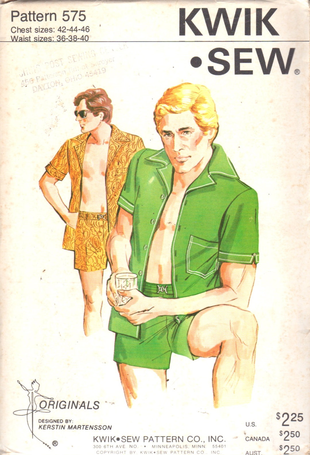 Kwik Sew 575 1970s Mens Swim Trunks With Inside Pocket and Beach Jacket ...
