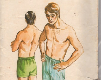 Kwik Sew 333 Boxers Pattern Mens Boxer Shorts Adult Teen Easy Underwear Vintage 1970s Sewing Pattern Waist 34 36 38 40 UNCUT