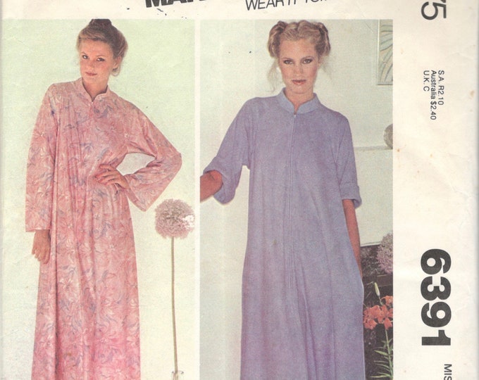 Mccalls 6391 1970s Misses Zip Front Robe Pattern Caftan Easy | Etsy