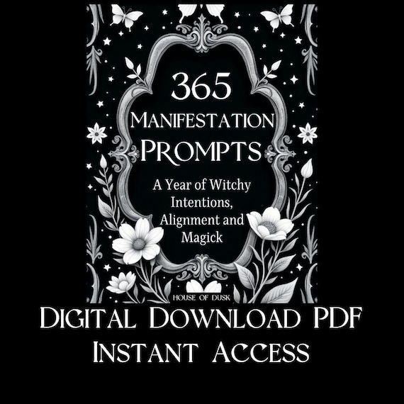 365 Manifestation Prompts Manifestation Journal PDF Witchy Printable Law of Attraction Digital Workbook