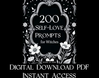 200 Witchy Self-Love Journal Prompts, Printable Workbook (PDF)