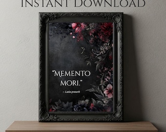 Memento Mori Lámina floral gótica, Arte mural Dark Academia (Descarga digital)