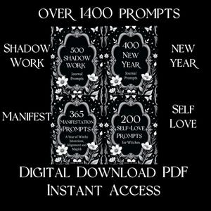 Digitala dagböcker – 4 dagböcker, 1 465 guidade uppmaningar, skuggarbete, självkärlek, manifestation och nyårsreflektion