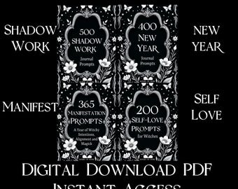 Digital Journals Bundle – 4 Journals, 1,465 Guided Prompts, Shadow Work, Self-Love, Manifestation & New Year Reflection