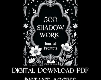 500 Shadow Work Journal Prompts, Self Discovery Guide (Digital Download PDF)