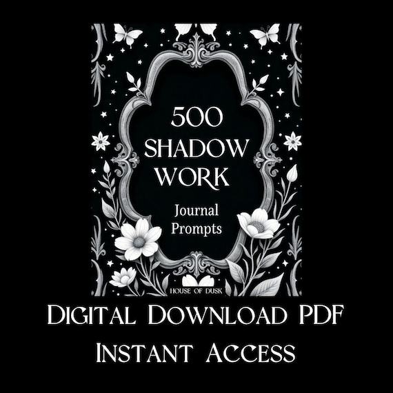 500 Shadow Work Journal Prompts, Self Discovery Guide (Digital Download PDF)