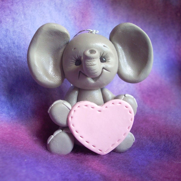 elephant Christmas ornament Cake Topper baby gift personalized polymer clay animal