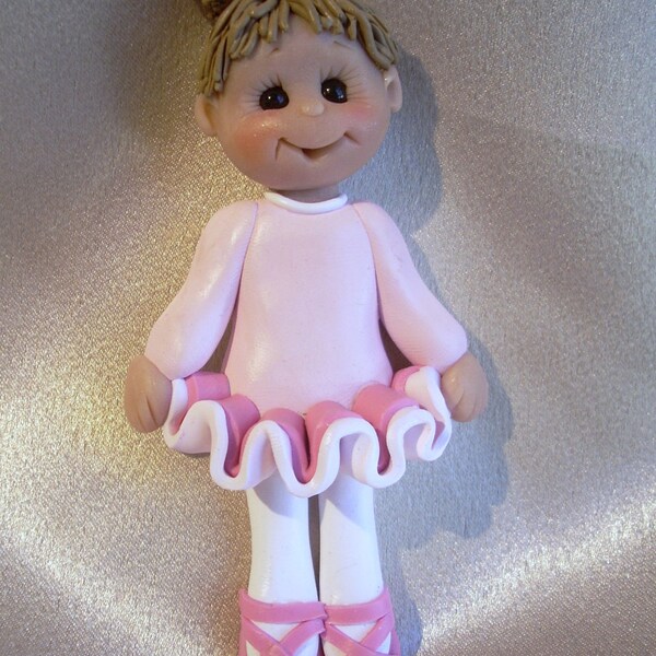 dancer ballerina child gift personalized Christmas ornament polymer clay dancing dance sculpture