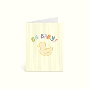 New Baby Greeting Card | Oh Baby | Baby Shower Card | Congrats Baby Card | Baby Boy Girl | Gender Neutral | Blank Inside