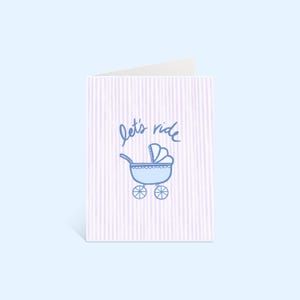 Let's Ride Stroller New Baby Card | Baby Shower Gift