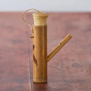 Silbato de agua Kubu Bird, instrumento hecho a mano de bambú macizo