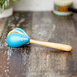 Painted Castanets Handle Shaker Rattle Instrument Present Wooden Rattlesnake
