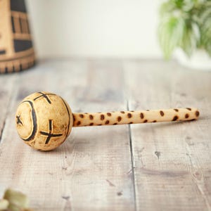 Gourd Shaker Maraca Handmade Fairtrade Eco Gift Kenyan Instrument 24cm