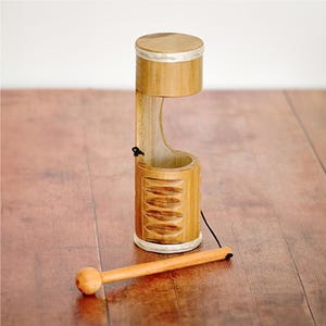 Jati Guiro Drum Shaker 3-in-1 Indonesian Percussion Instrument 25cm