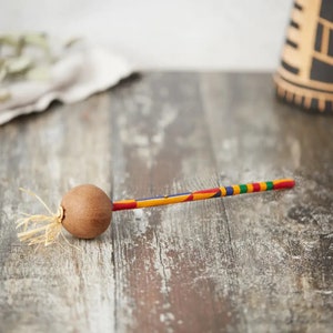 Handmade Gourd Shaker Maraca Fairtrade Eco Gift Ghana Instrument 28cm