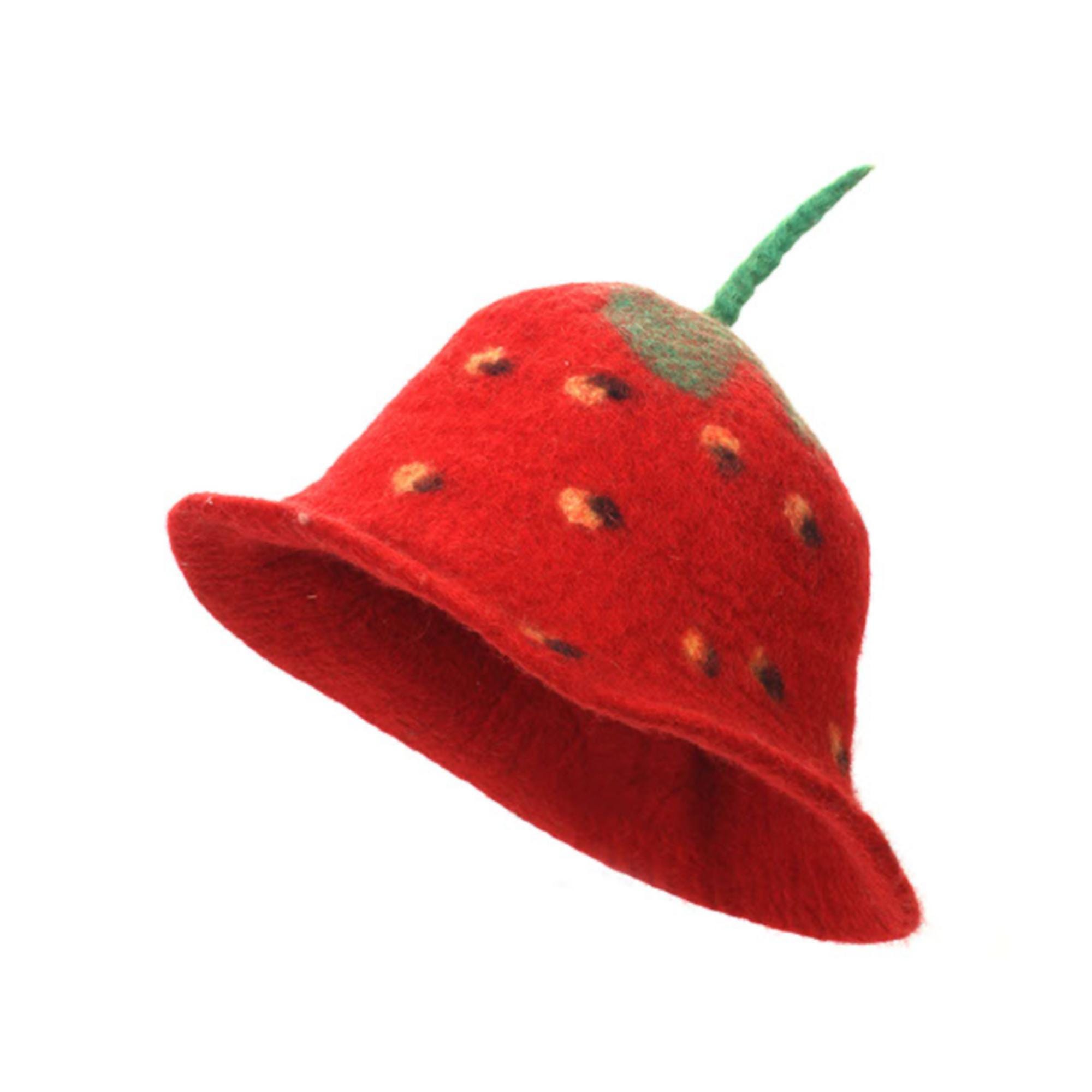 Festival Felt Fruit Hat Red Strawberry Design Made From 100  display picture 2