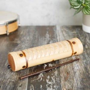 Wooden Guiro Shaker Hand Percussion Musical Instrument 25cm