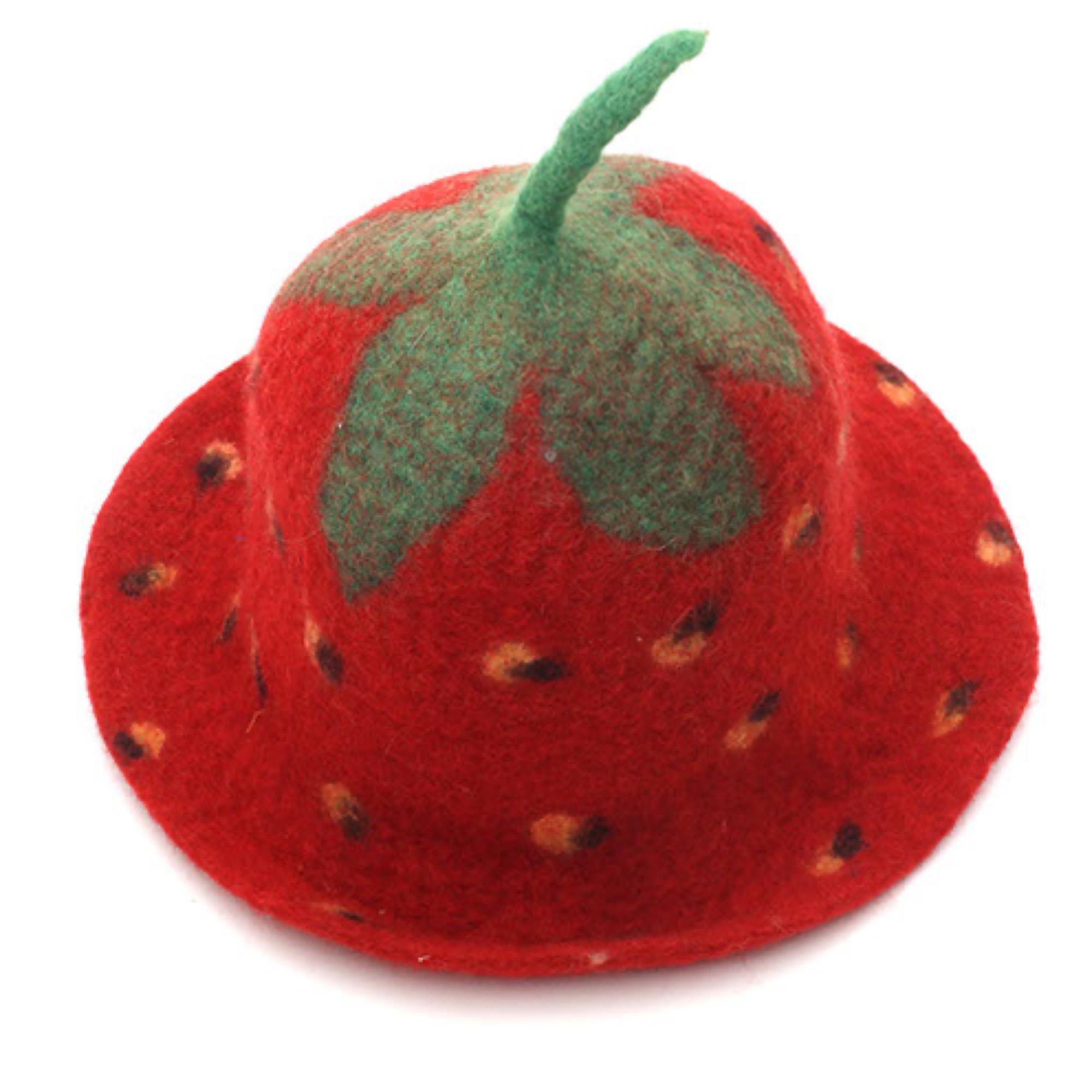 Festival Felt Fruit Hat Red Strawberry Design Made From 100 