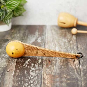 Fojo Shaker Handmade Ghana Musical Instrument Gourd Wooden Percussion