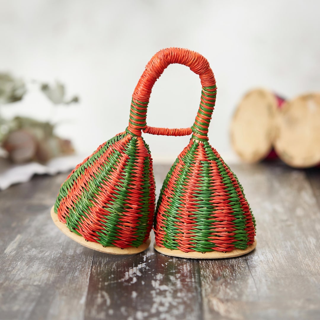 Straw Music Instrument Double Caxixi Ghana Shaker Fair Trade Straw Musical Instrument African ...