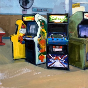 Arcade Line Up Fine Art Print, arcade art, nostalgia, vintage games