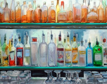 Top Shelf -  Fine Art Print, bar decor, bartender gift, housewarming gift