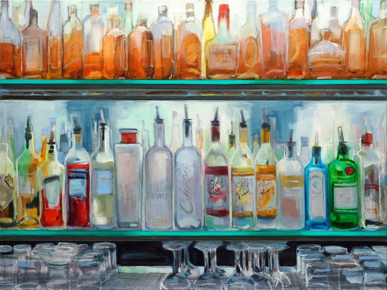 Top Shelf Fine Art Print, bar decor, bartender gift, housewarming gift image 1