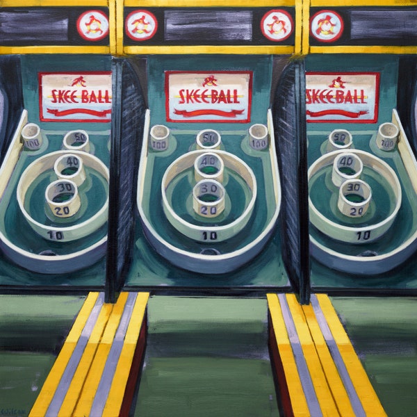 Skee-Ball Fine Art Print, arcade art, nostalgia, vintage games