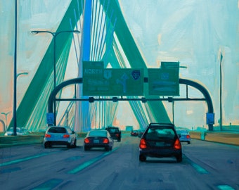 North - Fine Art Print, Zakim Bridge, Boston MA